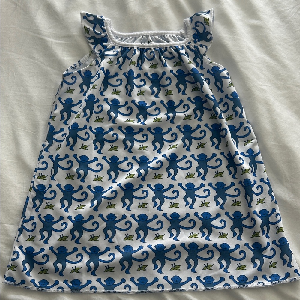 Roller Rabbit Blue Monkey Print Kids Nightgown